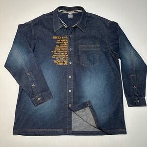 Vintage 90's Pelle Pelle Denim Jacket Button Mens XXL Limited‎ Edition Rare Y2K